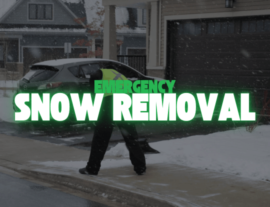 Emergency snow removal service in Niagara by NLLC during a snowstorm.