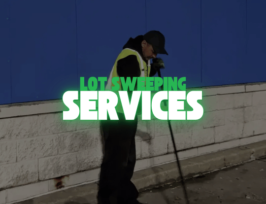 NLLC lot sweeping service cleaning a commercial lot in Niagara.
