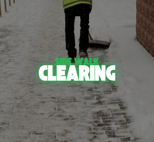 Sidewalk clearing service by NLLC in Niagara, ensuring snow-free and safe walkways.